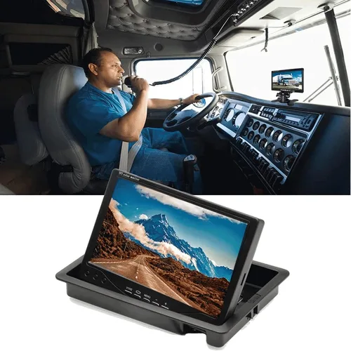 Miniatura 2 de Hikity Cámara de respaldo de 7 pulgadas con kit de monitor, cámara de visión nocturna LED IR impermeable de 18 infrarrojos + monitor de visión