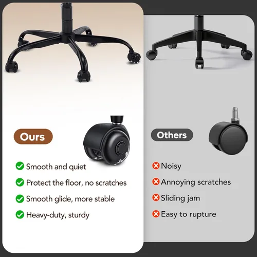 Miniatura 5 de YFO Silla ergonómica de oficina con patas cruzadas y silla de meditación para TDAH con ruedas silenciosas para silla de escritorio de oficina