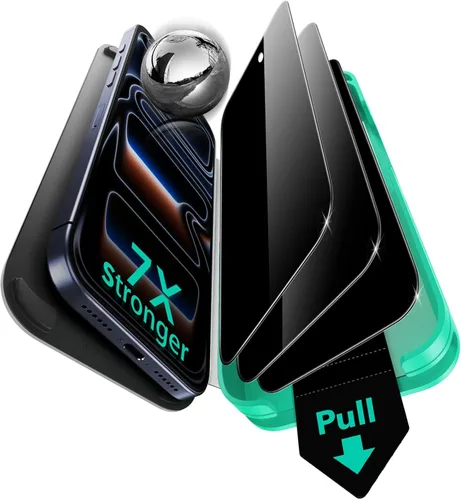ESR Paquete de 3 protectores de pantalla de privacidad 9H+ Glass para iPhone 17 Pro, [grado militar, inastillables y altamente duraderos] vidrio