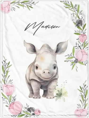 Miniatura 12 de Manta de bebé personalizada con llama, manta de bebé para niña pequeña, manta de bebé floral con nombre que recibe manta de bebé, manta de felpa