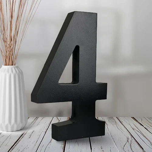 Miniatura 12 de AOCEAN Números de madera negra de 6 pulgadas, número de madera sin terminar para Halloween, números decorativos de pie, rebanadas, decoración