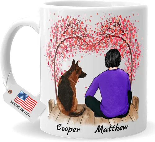 Taza personalizada para hombres amantes de perros - Regalos personalizados con perros para el Día del Padre para el cumpleaños del esposo, San