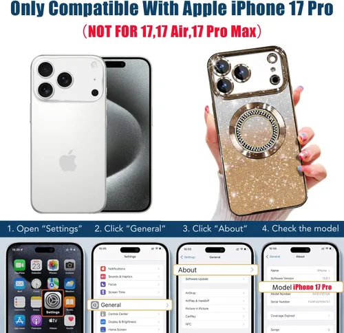 Miniatura 166 de Misscase Funda magnética con purpurina para iPhone 11 compatible con MagSafe, protección completa, delgada, a prueba de golpes, antiarañazos
