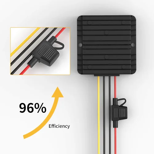 Miniatura 6 de Convertidor elevador de 12 V a 24 V CC, transformador de voltaje 15A 360 W convertidor con fusible transformador impermeable de 12 V para carrito