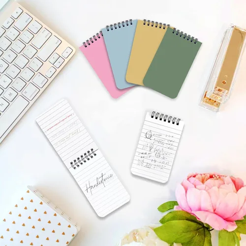 Miniatura 7 de KTOJOY Paquete de 8 cuadernos pequeños de bolsillo pequeños de 3 x 5 pulgadas en espiral con páginas forradas, cuaderno pequeño en espiral pequeño