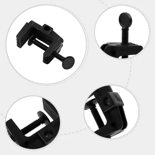 Miniatura 3 de 2 piezas de abrazadera de escritorio soporte de montaje de luz de trabajo de plástico resistente abrazadera de montaje de mesa para lámpara