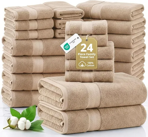 Miniatura 29 de Lane Linen Paquete de 4 toallas de baño 100 % algodón (35 x 66 pulgadas), hilado en anillo, extra grandes, secado rápido, suaves, de poca pelusa