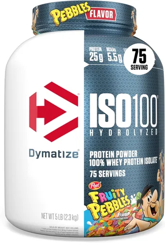 Miniatura 11 de Dymatize ISO100 Proteína hidrolizada en polvo, 100% aislado de proteína de suero, 0.88 onzas (25 g) de proteína, 0.19 onzas (5.5 g) de BCAA, sin