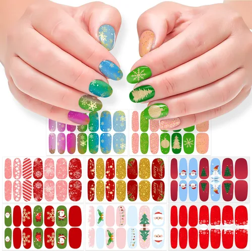 Miniatura 8 de 8 hojas de calcomanías de esmalte de uñas de Halloween, calcomanías de esmalte de uñas para festivales, tiras de esmalte de uñas para mujeres