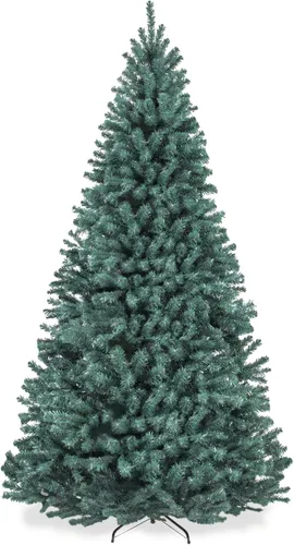 Best Choice Products Árbol de Navidad artificial prémium sin luz, decoración navideña realista con ramas densas, base metálica, abeto azul, 4.5 pies