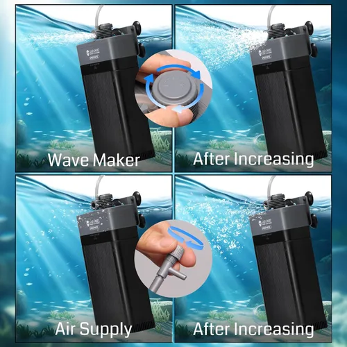 Miniatura 6 de XpertMatic - Filtro de acuario de 220 GPH, luz limpia integrada de 9 W, potente bomba sumergible para tanque de 20 a 50 galones, filtro de tanque