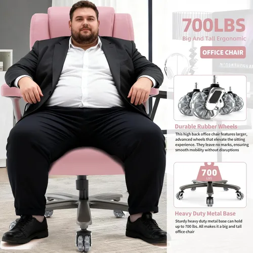 Miniatura 3 de Silla de oficina grande y alta, 700 libras, silla ejecutiva de escritorio grande con respaldo alto y brazos abatibles 3D, soporte lumbar ajustable