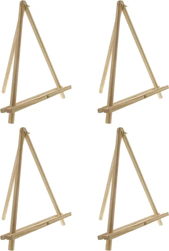 U.S. Art Supply Caballete de mesa de madera natural de 12 pulgadas (paquete de 4) – Soporte de lona ajustable con marco en A para pintar fiestas y