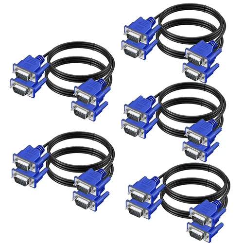 Miniatura 9 de Paquete de 2 cables VGA, cable de monitor VGA de 3 pies macho a macho, cable 1080P Full HD de alta resolución para monitor TV, proyector