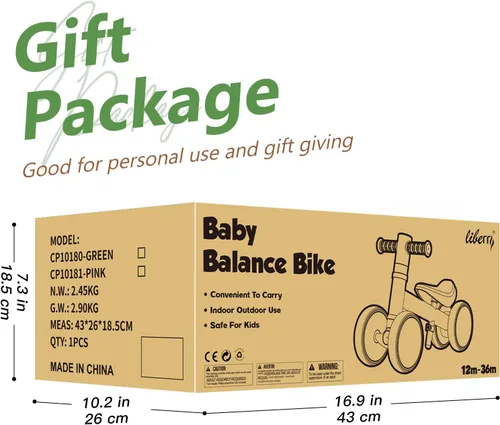 Miniatura 9 de Liberry Bicicleta de equilibrio para bebés con ruedas iluminadas de 1, 2, 3 años, sin pedales, 4 ruedas de silencio, primer juguete de equitación
