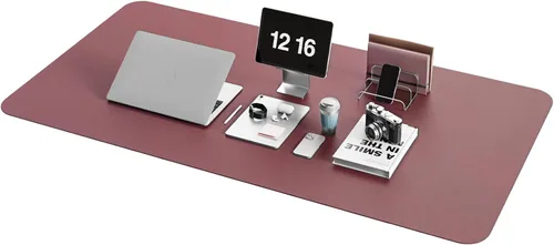 Miniatura 26 de YSAGi Almohadilla de escritorio de piel antideslizante, tapete impermeable para teclado de computadora portátil, protector de mesa y alfombrilla