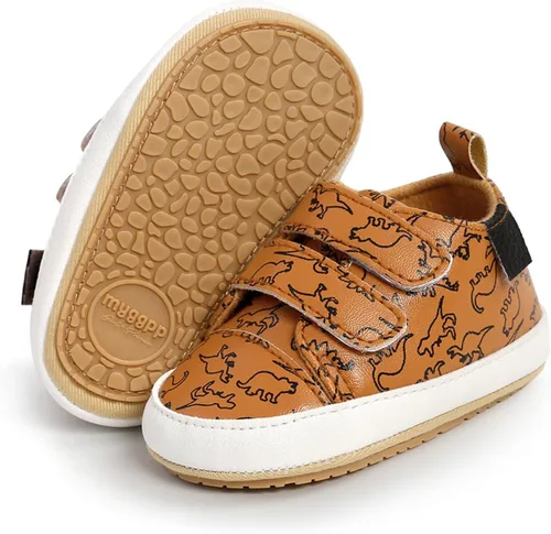 Miniatura 5 de QWZban Zapatos de bebé para niños y niñas, zapatillas de deporte con suela de goma antideslizante, para cuna de bebé, zapatos de vestir