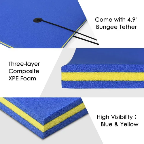 Miniatura 4 de Goplus Almohadilla de agua flotante, almohadilla de lirio para recreación acuática y relajación, alfombrilla flotante de espuma XPE resistente a