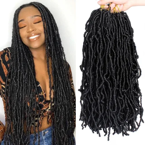 Miniatura 26 de ZRQ Extensiones de cabello sintético de ganchillo de 36 pulgadas, 3 paquetes, color negro natural, preenlazadas, largas, de diosa, sintéticas, 1b#