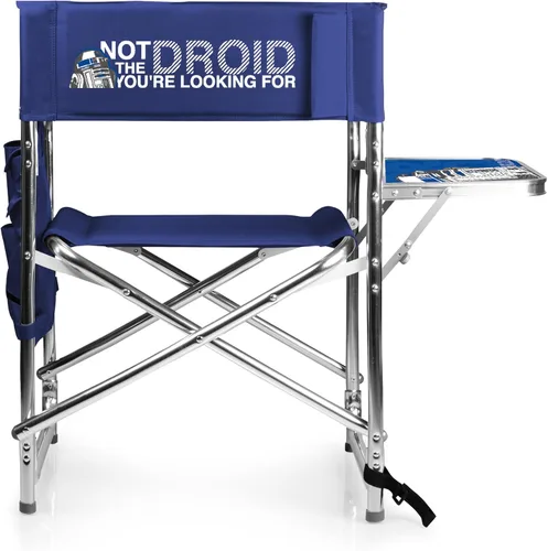 PICNIC TIME Star Wars R2-D2 Silla deportiva con mesa auxiliar, silla plegable de playa y campamento, silla portátil para exteriores con correa de