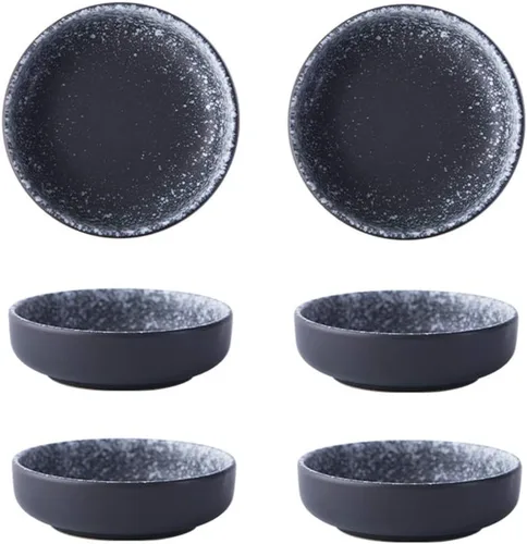 Miniatura 10 de Colias Wing - Juego de 6 tazones de porcelana de diseño elegante y estilo simple de un solo color, tazones para condimentos, tazones para salsa