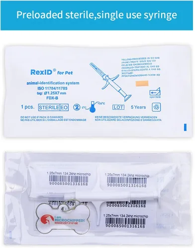 Miniatura 5 de RexID Kit de implante de microchip para mascotas de 0.049 in y 0.276 in junto con etiqueta de identificación inteligente para conectar al dueño