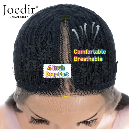 Miniatura 7 de Joedir Peluca de 36 pulgadas súper larga recta ligera Yaki pelucas sintéticas de encaje frontal pelucas para mujeres NTHL1B/99J/118
