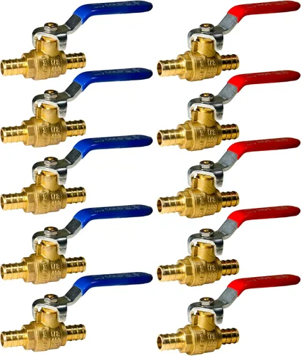 Miniatura 23 de XFITTING Válvula de bola Pex de 10 piezas de 3/4" caliente y fría, 24-2-3&4 = 10X