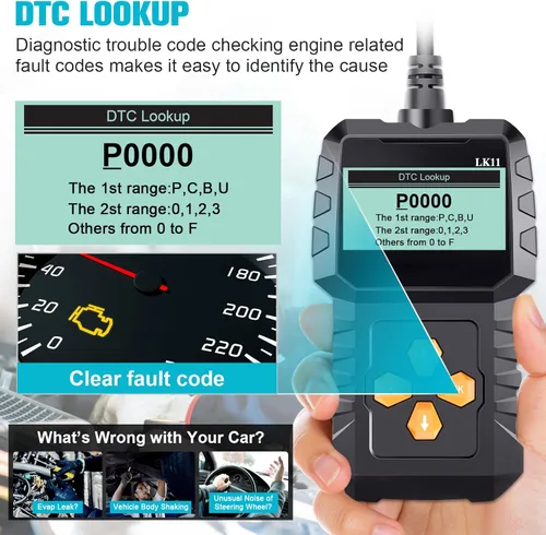Miniatura 3 de Escáner OBD2 de Configuración Fácil Plug-Play: Lector de Códigos Profesional para Borrar y Restablecer Códigos de Error del Motor, Herramientas