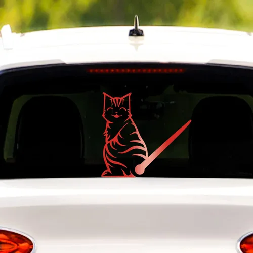 Miniatura 11 de Adhesivo para limpiaparabrisas trasero de gato, divertido gato en movimiento, cola en movimiento, adhesivo para limpiaparabrisas trasero
