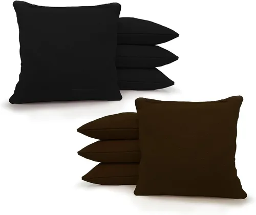 Miniatura 9 de Tailgating Pros Bolsas de cornhole reglamentarias – Juego de 8 – Relleno de maíz y hecho a mano, más de 25 opciones de color Negro/Violeta