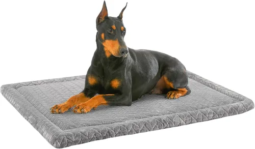 Miniatura 16 de BEAUTYZOO Tapete para cama de perro de 42 x 28 pulgadas, lavable para perros de tamaño XL, antideslizante para jaula de mascotas, tapete rectangular