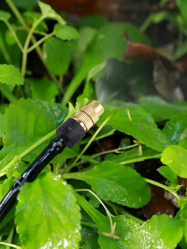 Miniatura 7 de Boquilla atomizadora de cobre ajustable, rociador de riego por goteo Kalolary de 4/0.276 in, micro aspersor atomizador de jardín, equipo de riego