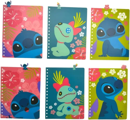 Miniatura 4 de Cuaderno de Disney Stitch con pestañas "Ohana", encuadernado en espiral, 144 páginas a rayas, 20 x 18 cm, Azul