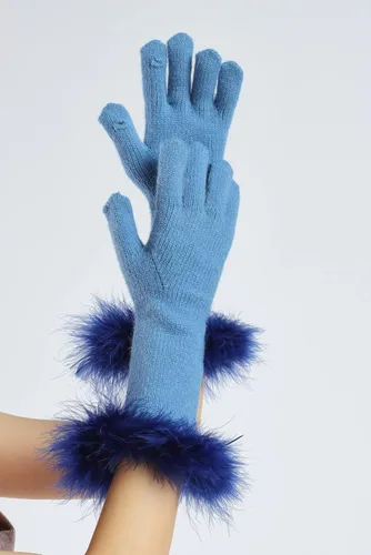 Miniatura 82 de Sahabowi Guantes de cuero para clima frío Manopla de lana cálida de invierno para mujeres