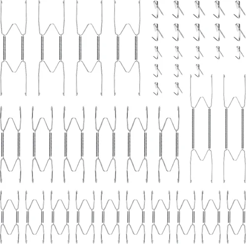 Miniatura 8 de Hotop 20 ganchos invisibles para placas de pared de 4/5/6/8/10 pulgadas, ganchos de acero inoxidable decorativos con 20 ganchos con clavos para Negro
