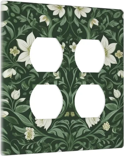 Miniatura 33 de Cubiertas Decorativas para Placas de Interruptor Boho Country Eucalipto Rústico Acuarela Hojas Verdes 2 Gang Placa de Pared Cubierta de Placa