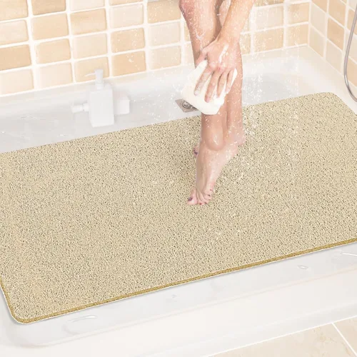 Miniatura 28 de LuxStep - Tapete de ducha, de 24 x 36 pulgadas, tapete de baño antideslizante con drenaje, tapete de baño de cloruro de polivinilo, de secado Gris