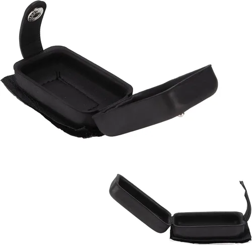 Miniatura 6 de Walfront Funda de batería de guitarra acústica de 9 V, estuche de transporte de bolsillo negro, organizador de PU, funda portátil para instrumentos