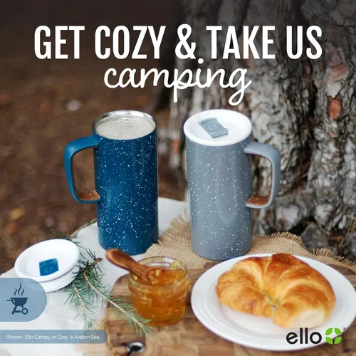 Miniatura 4 de Ello Campy - Taza de viaje de acero inoxidable de 18 onzas con asa y tapa a prueba de fugas Taza de café con aislamiento al vacío para bebidas