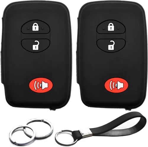 2 piezas compatibles con Toyota 4Runner Prius V C Venza Land Cruiser RAV4 Avalon Camry Highlander Scion tC HYQ14ACX 3 botones negro llavero funda