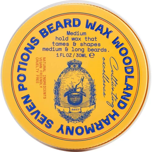 SEVEN POTIONS Cera para barba de 1 oz. Cera natural para peinar la barba para una sujeción media. Da forma y nutre tu barba mientras se ve natural.