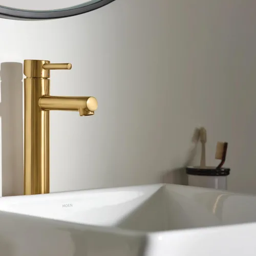 Miniatura 10 de Moen 6192BG Align - Grifo de baño moderno con un solo orificio para lavabo, color dorado cepillado