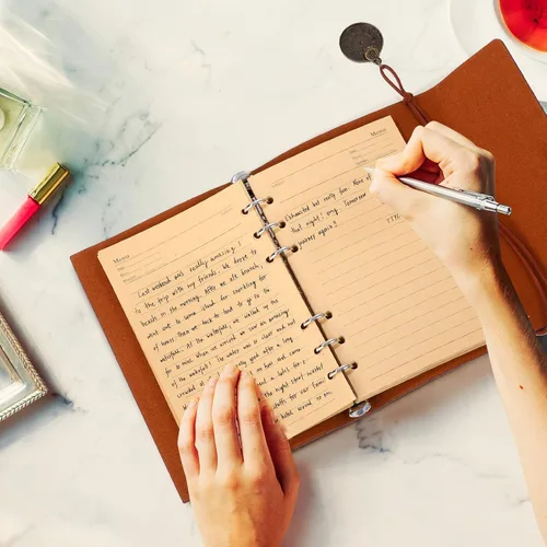 Miniatura 7 de Glenmal Paquete de 10 cuadernos de piel sintética recargables, diario de escritura de viaje, diario vintage, regalo de Navidad para mujeres