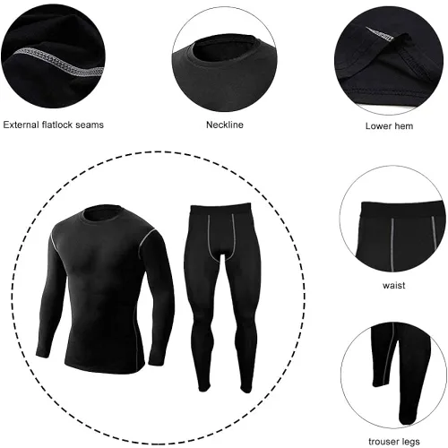 Miniatura 2 de Long Sleeve Compression Shirts for Men 3 Pack Sun Protection Tee Tops Summer Dry Fit Workout Football Undershirt