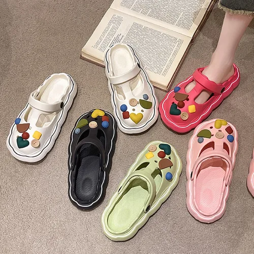 Miniatura 4 de DANUDON 300 botones de plástico con hebilla, botones de dijes para zapatos, pulseras negras y transparentes, adornos de espalda, botones redondos