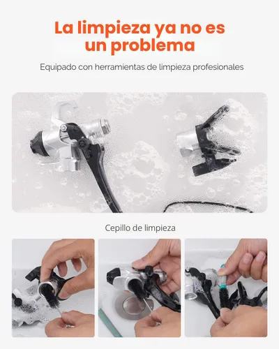 Miniatura 7 de VEVOR - Pulverizador de pintura sin aire de pie de 750 W, pulverizador sin aire eléctrico de alta eficiencia de 3000 PSI, efecto de pintura fino