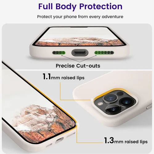 Miniatura 4 de OTOFLY Diseñado para iPhone 15 Pro Case, Funda de Silicona Resistente a Golpes Delgada y Fina para iPhone 15 Pro (6.1 pulgadas), (Stone)