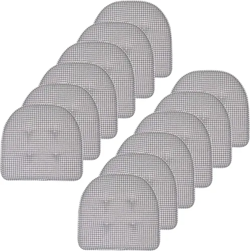 Miniatura 79 de Sweet Home Collection - Cojín de espuma viscoelástica para silla con capitoné, antideslizante, parte trasera de goma, en forma de U, 17 x 16 Piel