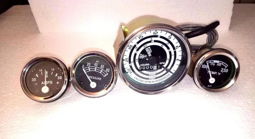 Miniatura 2 de FD Tractor Temp Amp Oil Tach Gauge Set para Mod 600 700 800 900 1800 2000 4000 en bisel cromado
